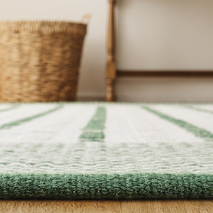 Safavieh Martha Elegant Handwoven Runner Area Rug - Timeless Craftsmanship & Soft Touch For Your Home Green ,Ivory 85% Wool 15% Cotton Msr9625y-8