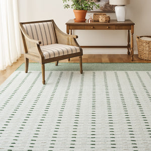 Safavieh Martha Handwoven Area Rug In Luxe Wool-cotton Blend For Modern Or Traditional Home Decor Elegance Green ,Ivory 85% Wool 15% Cotton Msr9625y-4