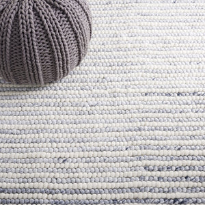 Safavieh Msr Contemporary Hand Woven Area Rug - Luxurious Wool & Cotton Blend For Elegant Home Decor Ivory ,Blue Wool And Cotton Msr9650m-8