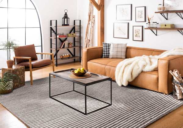 Safavieh Msr Contemporary Hand Woven Area Rug - Luxurious Wool & Cotton Blend For Elegant Home Decor Ivory ,Dark Brown Wool And Cotton Msr9650t-8