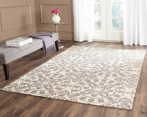 Safavieh Martha Stewart Hand-loomed Jute Area Rug With Elegant Floral Design For Timeless Home Decor Natural ,Grey Jute Pile Msrj262h-24