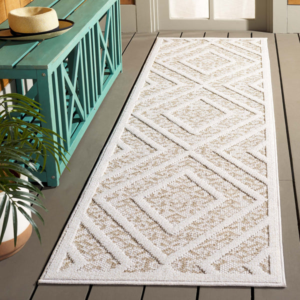 Safavieh Msr Exquisite Light Beige & Brown Area Rug - Stylish 5'3" X 7'6" Indoor/Outdoor Flat Weave Design Light Beige ,Brown Polypropylene Msro218b-5