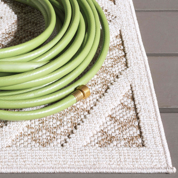 Safavieh Msr Exquisite Light Beige & Brown Area Rug - Stylish 5'3" X 7'6" Indoor/Outdoor Flat Weave Design Light Beige ,Brown Polypropylene Msro218b-5