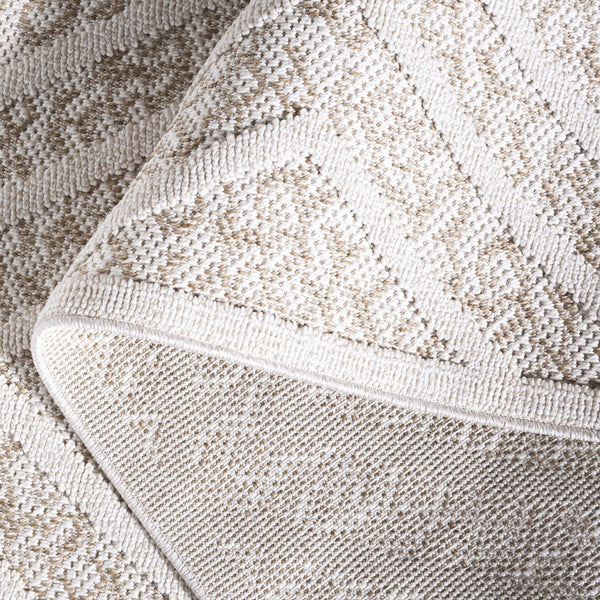 Safavieh Msr Exquisite Light Beige & Brown Area Rug - Stylish 5'3" X 7'6" Indoor/Outdoor Flat Weave Design Light Beige ,Brown Polypropylene Msro218b-5