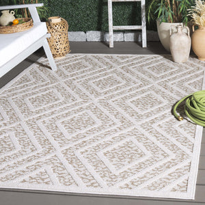 Safavieh Msr Exquisite Light Beige & Brown Area Rug - Stylish 5'3" X 7'6" Indoor/Outdoor Flat Weave Design Light Beige ,Brown Polypropylene Msro218b-5