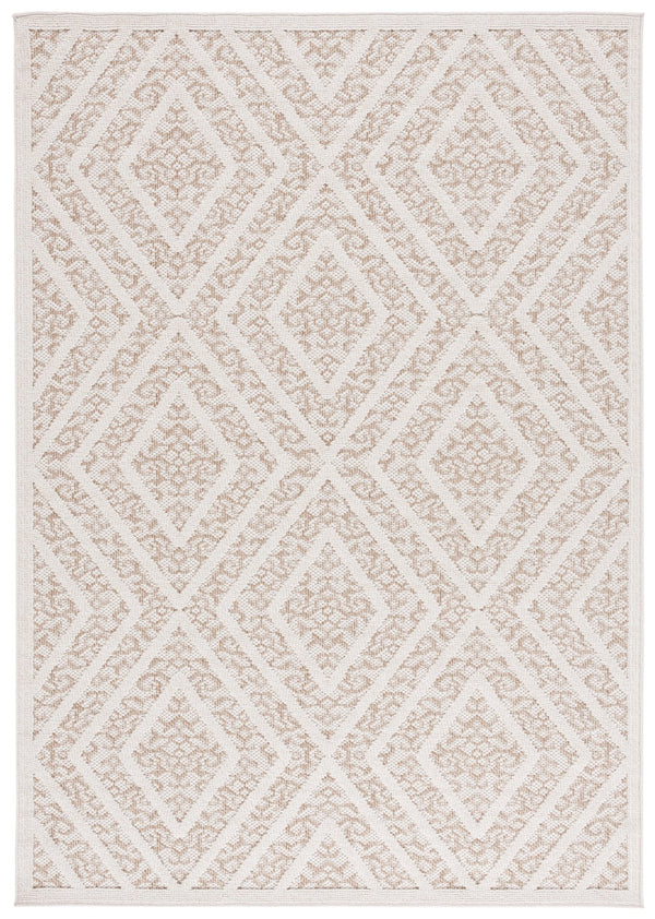 Safavieh Msr Exquisite Light Beige & Brown Area Rug - Stylish 5'3" X 7'6" Indoor/Outdoor Flat Weave Design Light Beige ,Brown Polypropylene Msro218b-5