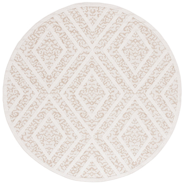Safavieh Msr Exquisite Light Beige & Brown Area Rug - Stylish 5'3" X 7'6" Indoor/Outdoor Flat Weave Design Light Beige ,Brown Polypropylene Msro218b-5