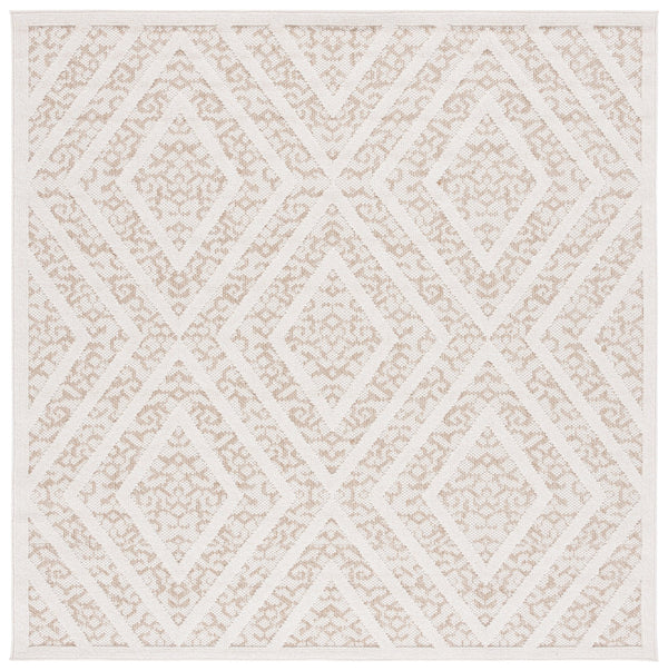 Safavieh Msr Exquisite Light Beige & Brown Area Rug - Stylish 5'3" X 7'6" Indoor/Outdoor Flat Weave Design Light Beige ,Brown Polypropylene Msro218b-5