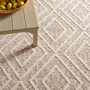 Safavieh Msro218 Global Flat Weave Indoor / Outdoor Rug Light Beige / Brown 9' x 12'