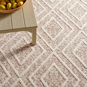 Safavieh Msro218 Global Flat Weave Indoor / Outdoor Rug Light Beige / Brown 8' x 10'