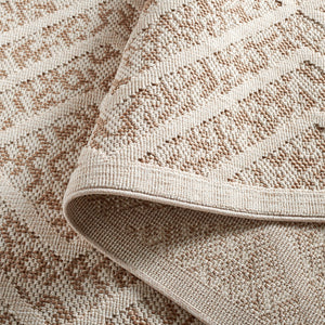 Safavieh Msro218 Global Flat Weave Indoor / Outdoor Rug Light Beige / Brown 9' x 12'
