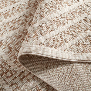 Safavieh Msr Exquisite Light Beige & Brown Area Rug - Stylish 5'3" X 7'6" Indoor/Outdoor Flat Weave Design Light Beige ,Brown Polypropylene Msro218b-5