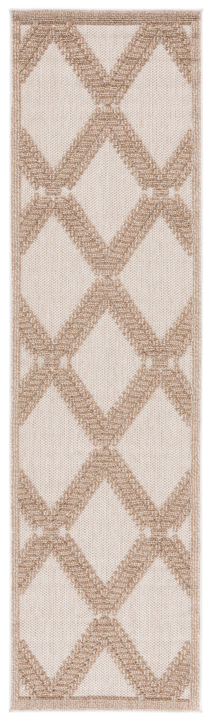 Safavieh Martha Stewart 6'7" Round Area Rug - Elegant Beige/Brown Geometric Design For Indoor & Outdoor Use Beige ,Brown Polypropylene Msro226b-7r