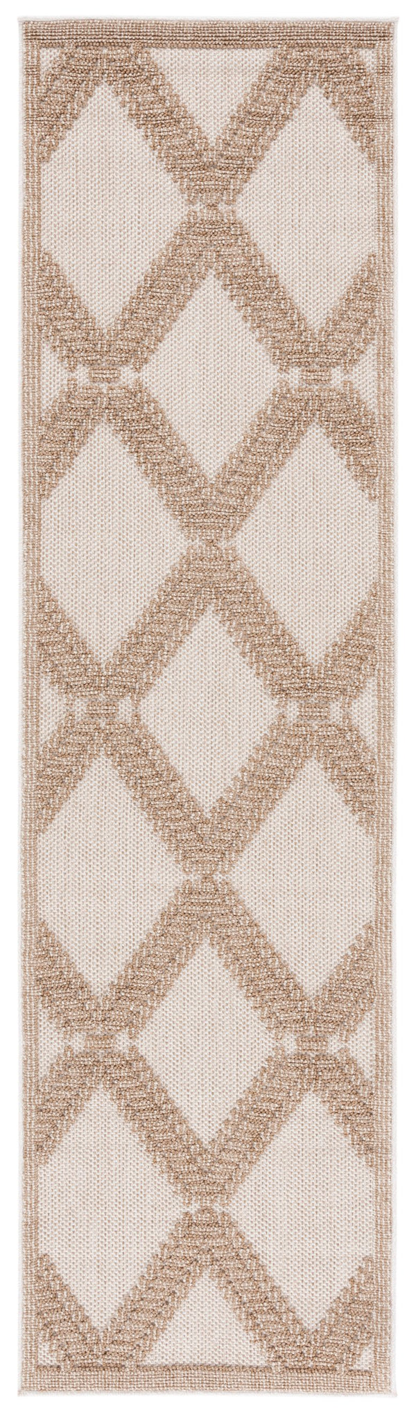 Safavieh Martha Stewart 6'7" Round Area Rug - Elegant Beige/Brown Geometric Design For Indoor & Outdoor Use Beige ,Brown Polypropylene Msro226b-7r