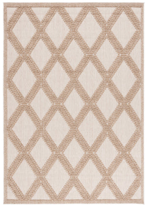Safavieh Martha Stewart 6'7" Round Area Rug - Elegant Beige/Brown Geometric Design For Indoor & Outdoor Use Beige ,Brown Polypropylene Msro226b-7r