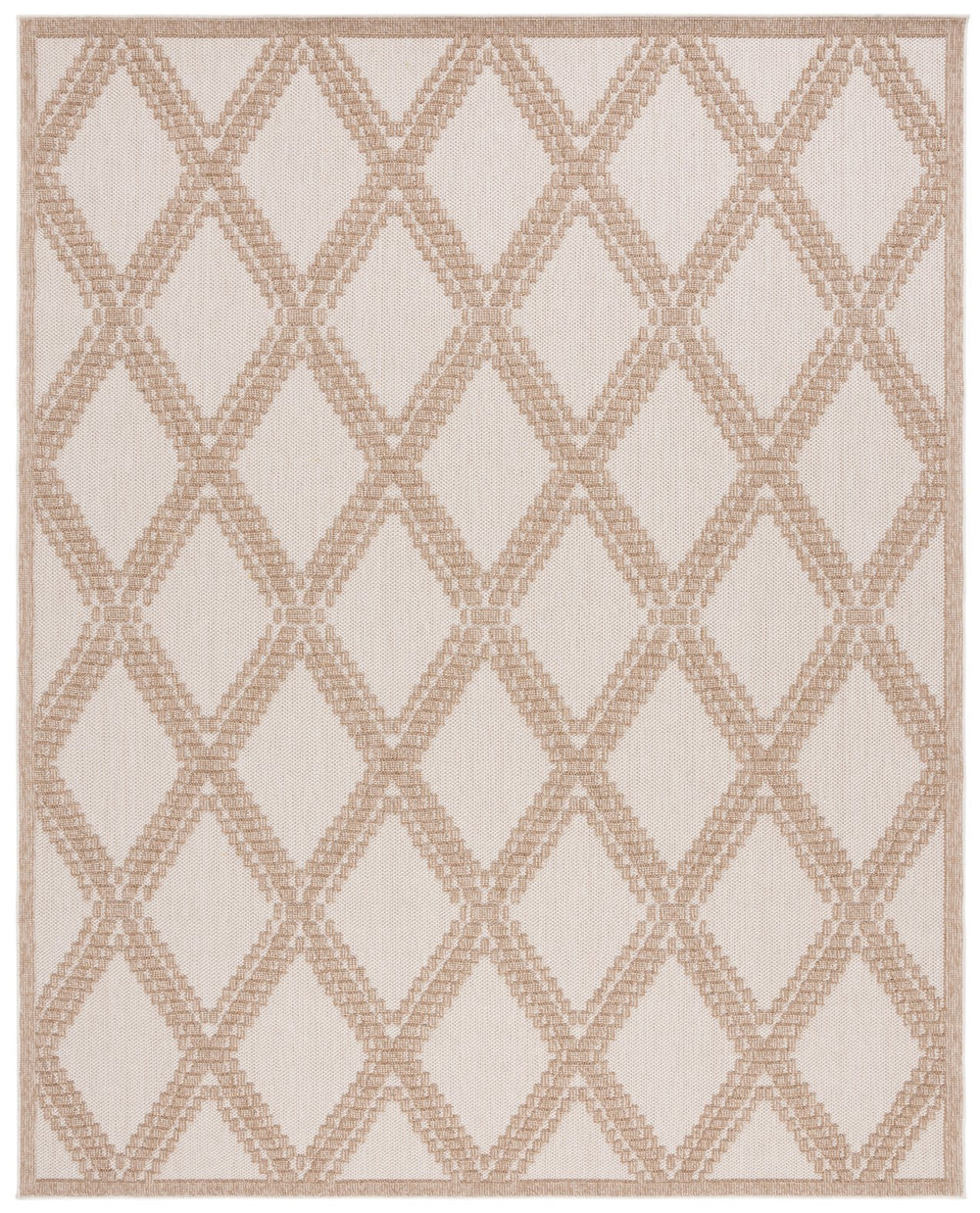 Safavieh Martha Stewart 6'7" Round Area Rug - Elegant Beige/Brown Geometric Design For Indoor & Outdoor Use Beige ,Brown Polypropylene Msro226b-7r