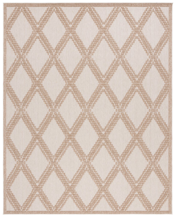 Safavieh Martha Stewart 6'7" Round Area Rug - Elegant Beige/Brown Geometric Design For Indoor & Outdoor Use Beige ,Brown Polypropylene Msro226b-7r