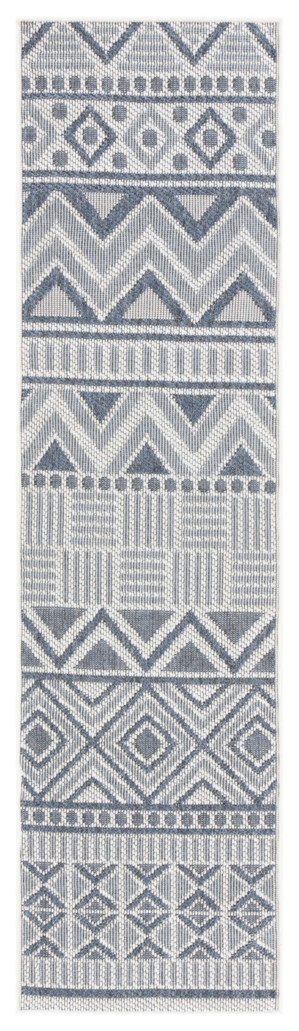 Safavieh Msr Outdoor Geometric Area Rug – Elegant Indoor/Outdoor Design, Durable, Washable & Easy-clean Style Cream ,Navy Polypropylene Msro318a-4