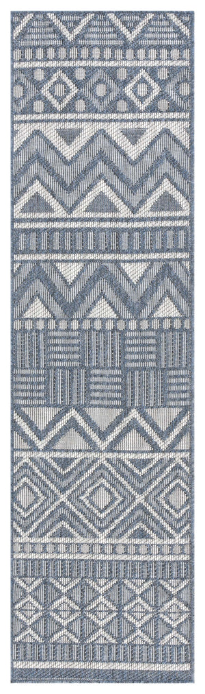 Safavieh Msr Outdoor Geometric Area Rug – Elegant Indoor/Outdoor Design, Durable, Washable & Easy-clean Style Navy ,Creme Polypropylene Msro318n-8