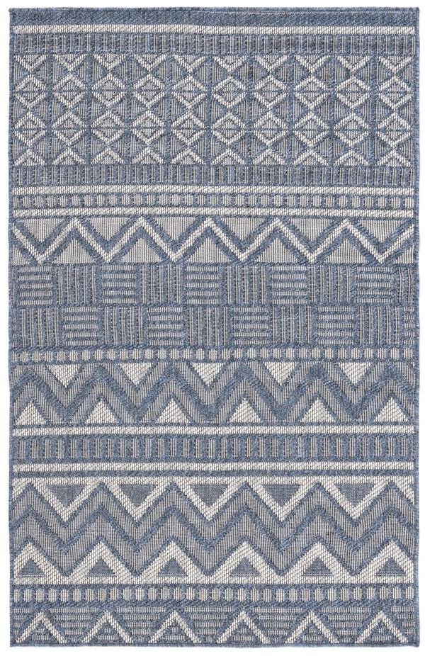 Safavieh Msr Outdoor Geometric Area Rug – Elegant Indoor/Outdoor Design, Durable, Washable & Easy-clean Style Navy ,Creme Polypropylene Msro318n-8