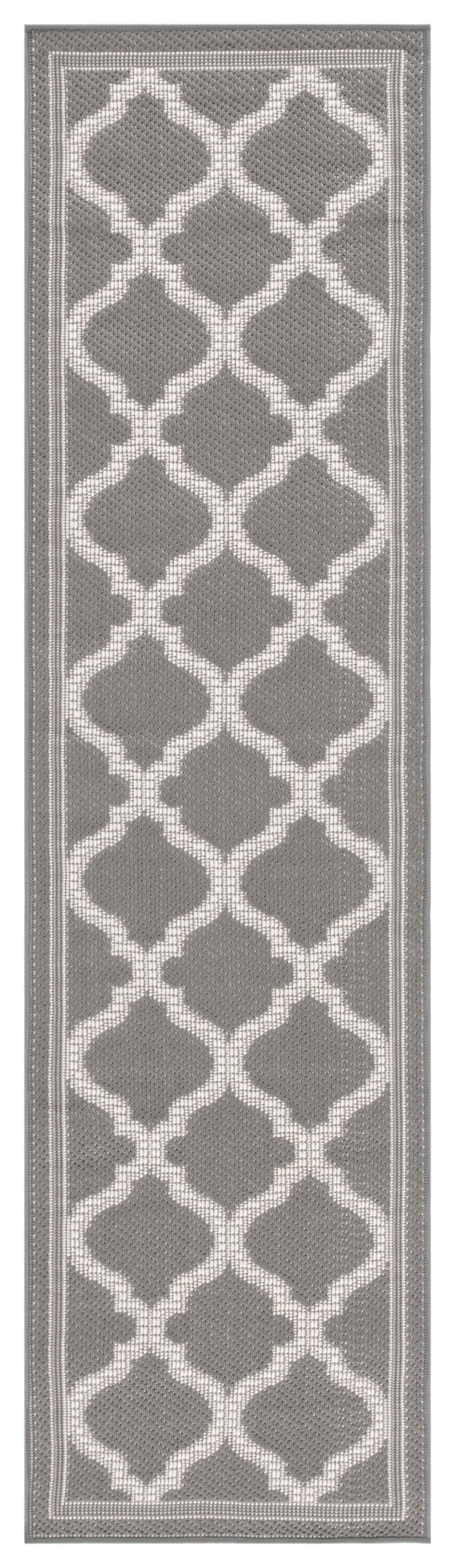 Safavieh Msr Outdoor Medium Area Rug - Elegant Geometric Design For Indoor And Outdoor Spaces, 6' X 9' Grey ,Ivory Polypropylene Msro336f-9
