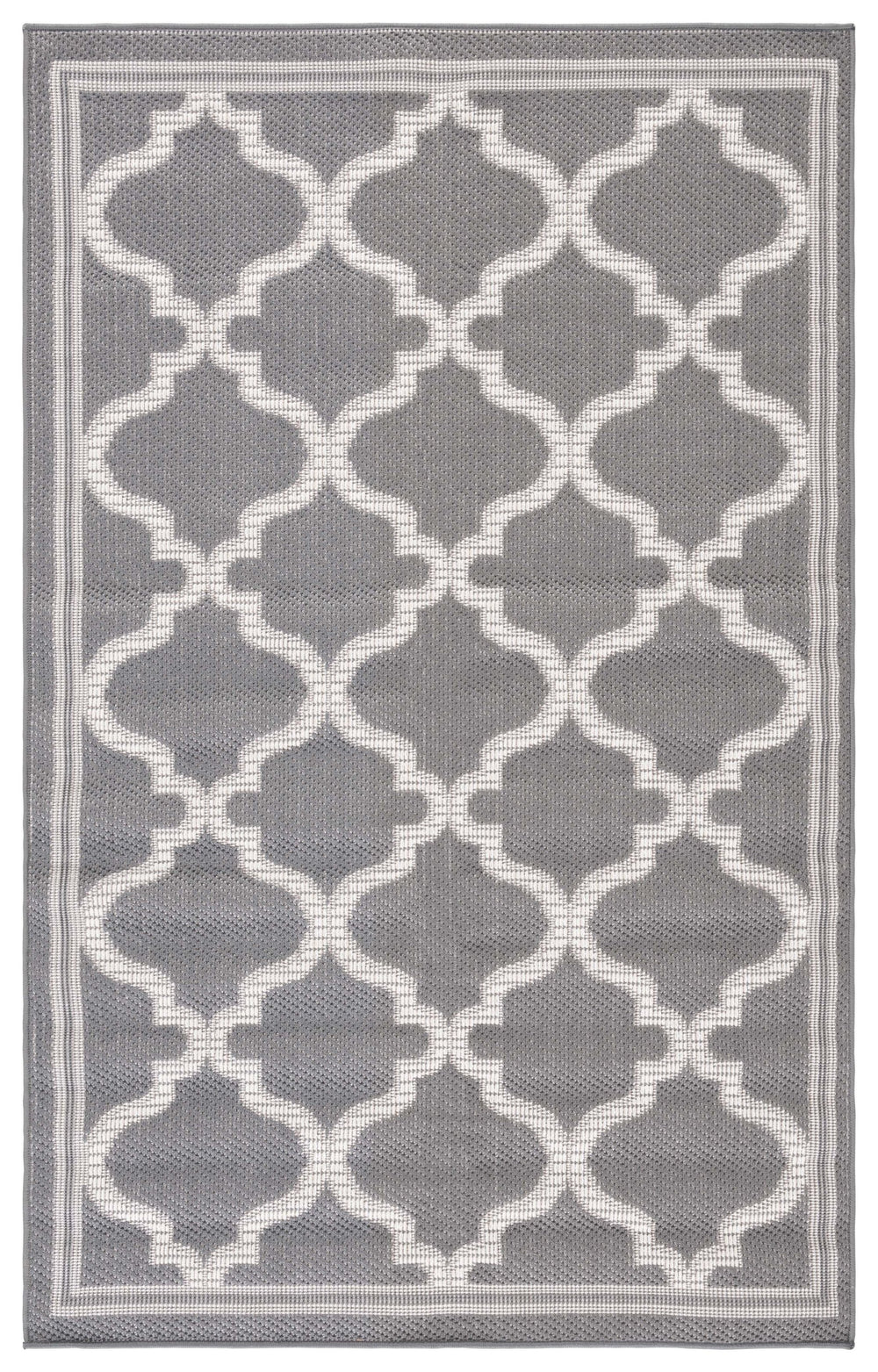 Safavieh Msr Outdoor Medium Area Rug - Elegant Geometric Design For Indoor And Outdoor Spaces, 6' X 9' Grey ,Ivory Polypropylene Msro336f-9