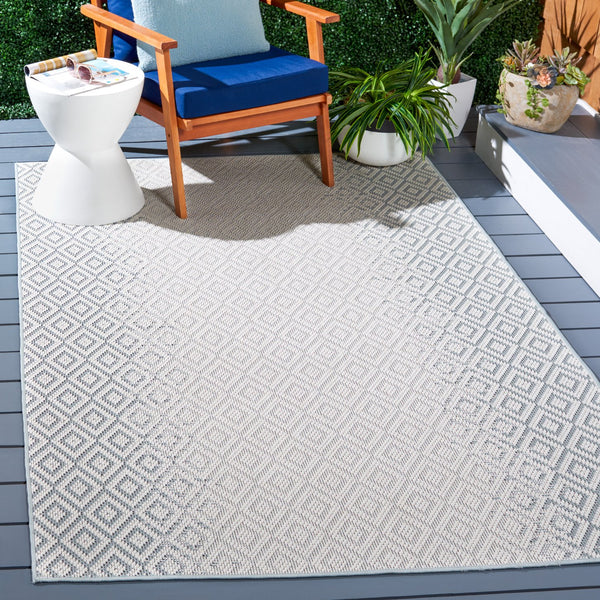 Safavieh Msr Stylish Geometric Area Rug 5'3" X 7'7" In Grey And Cream – Durable, Washable & Elegant Design Grey ,Cream Polypropylene Msro337f-5