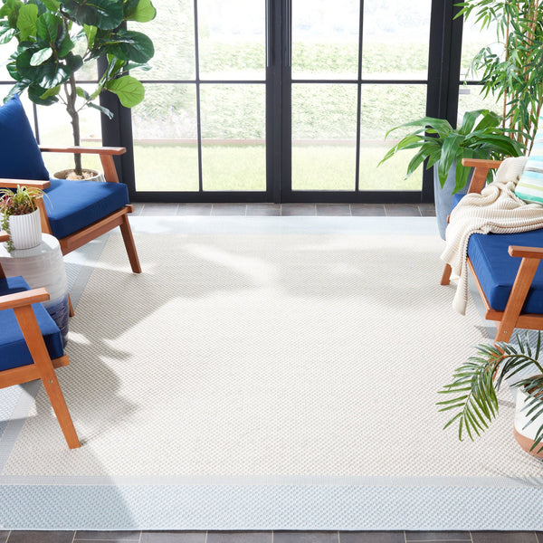 Safavieh Martha Stewart Geometric Area Rug - Stylish Aqua & Cream Design For Indoor/Outdoor Versatility Aqua ,Cream Polypropylene Msro386j-6