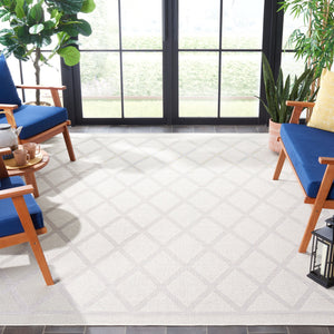 Safavieh Martha Stewart Area Rug - Elegant Geometric Design For Indoor & Outdoor Spaces, Easy To Clean Ivory ,Light Grey Polypropylene Msro805a-9