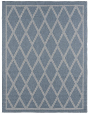 Safavieh Martha Stewart Area Rug - Elegant Geometric Design For Indoor & Outdoor Spaces, Easy To Clean Light Blue ,Ivory Polypropylene Msro805m-5