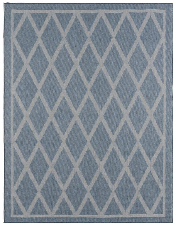 Safavieh Martha Stewart Area Rug - Elegant Geometric Design For Indoor & Outdoor Spaces, Easy To Clean Light Blue ,Ivory Polypropylene Msro805m-5
