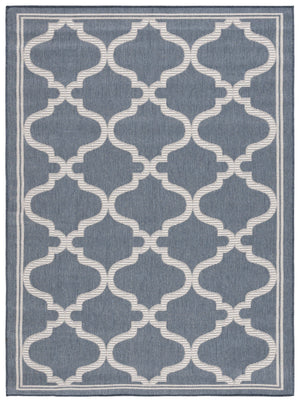 Safavieh Martha Stewart Area Rug - Timeless Geometric Design For Indoor/Outdoor Elegance And Durability Light Blue ,Ivory Polypropylene Msro810m-8