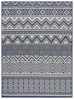 Safavieh Martha Stylish Geometric Area Rug - Turkish-made, Durable, Washable, Perfect For Indoor & Outdoor Use Navy ,Creme Polypropylene Msro818n-5
