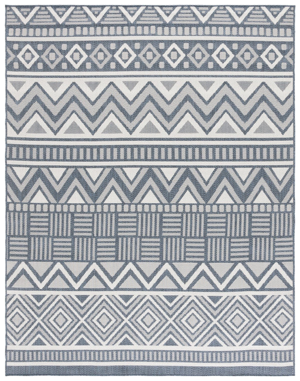 Safavieh Martha Stylish Geometric Area Rug - Turkish-made, Durable, Washable, Perfect For Indoor & Outdoor Use Navy ,Creme Polypropylene Msro818n-5