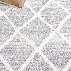 Safavieh Martha Stewart Lucia Shag Area Rug - Elegant Diamond Pattern, Durable Turkish Design For Any Space Grey ,Ivory Polypropylene Pile Msrs0710f-8