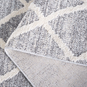 Safavieh Martha Stewart Lucia Shag Area Rug - Elegant Diamond Pattern, Durable Turkish Design For Any Space Grey ,Ivory Polypropylene Pile Msrs0710f-8