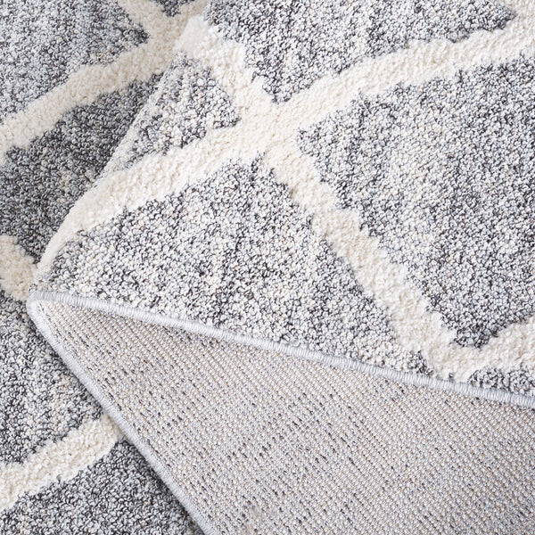 Safavieh Martha Stewart Lucia Shag Area Rug - Elegant Diamond Pattern, Durable Turkish Design For Any Space Grey ,Ivory Polypropylene Pile Msrs0710f-8