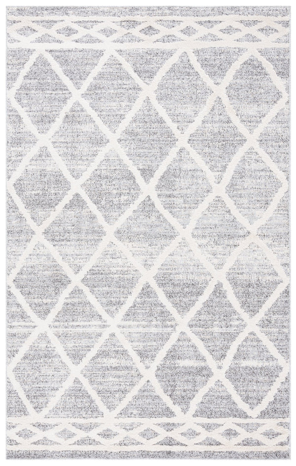 Safavieh Martha Stewart Lucia Shag Area Rug - Elegant Diamond Pattern, Durable Turkish Design For Any Space Grey ,Ivory Polypropylene Pile Msrs0710f-8