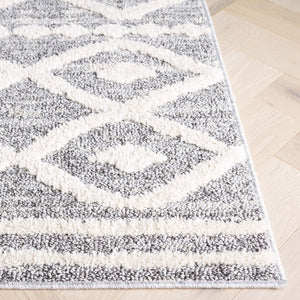 Safavieh Martha Stewart Lucia Shag Area Rug - Elegant Diamond Pattern, Durable Turkish Design For Any Space Grey ,Ivory Polypropylene Pile Msrs0730f-5