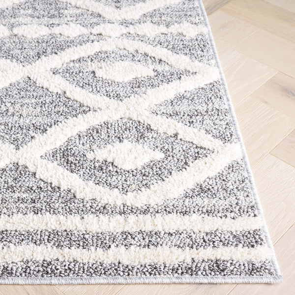 Safavieh Martha Stewart Lucia Shag Area Rug - Elegant Diamond Pattern, Durable Turkish Design For Any Space Grey ,Ivory Polypropylene Pile Msrs0730f-5