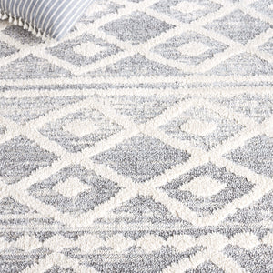 Safavieh Martha Stewart Lucia Shag Area Rug - Elegant Diamond Pattern, Durable Turkish Design For Any Space Grey ,Ivory Polypropylene Pile Msrs0730f-5
