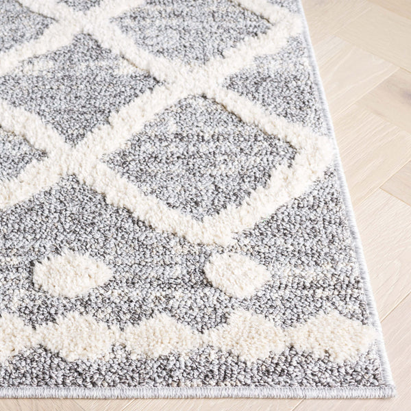 Safavieh Martha Stewart Lucia Shag Area Rug - Elegant Diamond Pattern, Durable Turkish Design For Any Space Grey ,Ivory Polypropylene Pile Msrs0750f-8