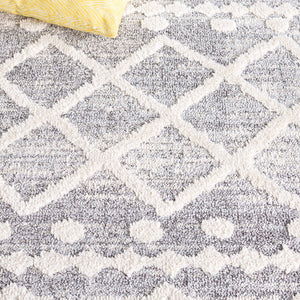 Safavieh Martha Stewart Lucia Shag Area Rug - Elegant Diamond Pattern, Durable Turkish Design For Any Space Grey ,Ivory Polypropylene Pile Msrs0750f-8