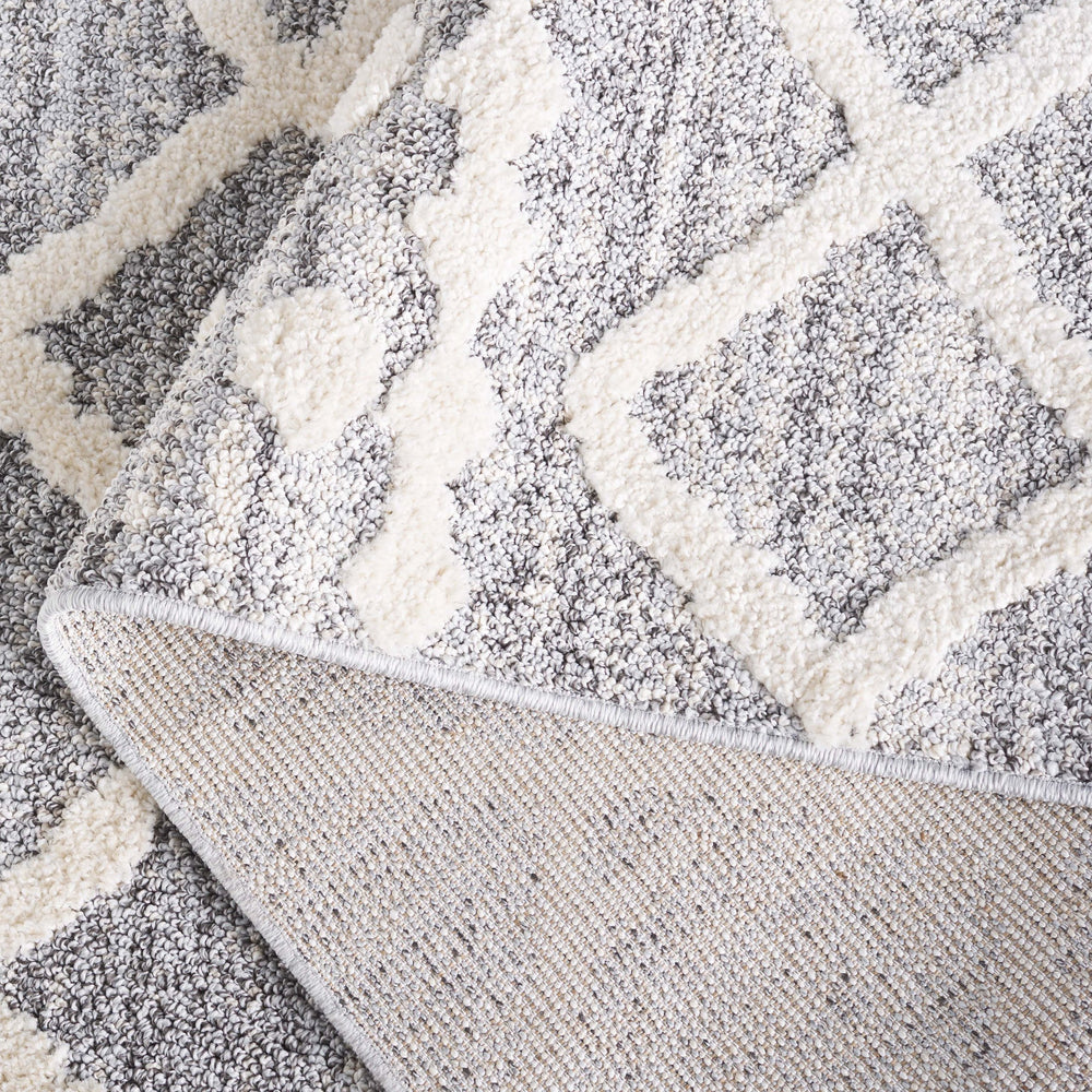 Safavieh Martha Stewart Lucia Shag Area Rug - Elegant Diamond Pattern, Durable Turkish Design For Any Space Grey ,Ivory Polypropylene Pile Msrs0750f-8