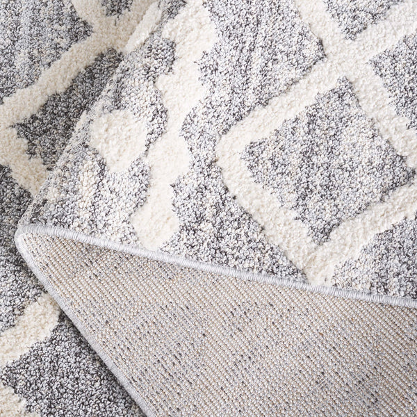 Safavieh Martha Stewart Lucia Shag Area Rug - Elegant Diamond Pattern, Durable Turkish Design For Any Space Grey ,Ivory Polypropylene Pile Msrs0750f-8