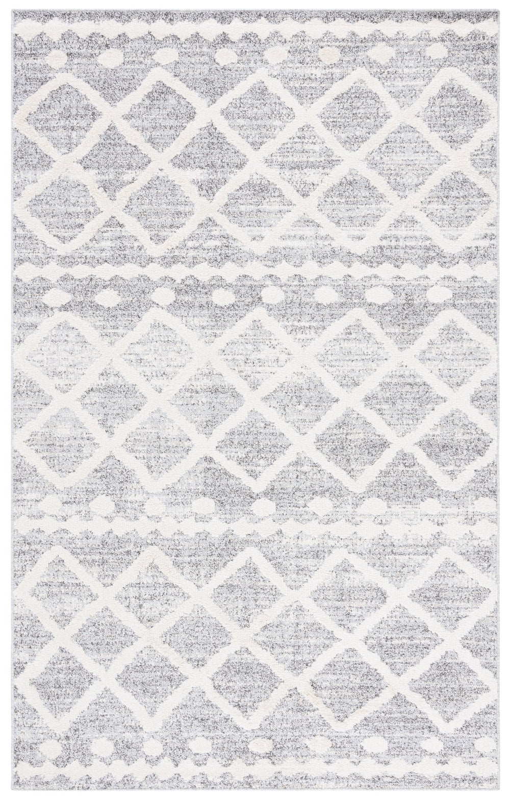 Safavieh Martha Stewart Lucia Shag Area Rug - Elegant Diamond Pattern, Durable Turkish Design For Any Space Grey ,Ivory Polypropylene Pile Msrs0750f-8