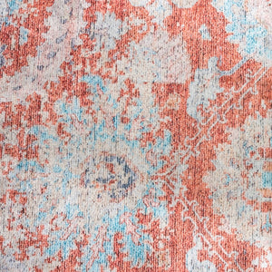 Safavieh Martha Stewart Washable Traditional Area Rug - Elegant Design For Any Room With Luxury Comfort Turquoise ,Rust Polyester Pile Msrw108k-57