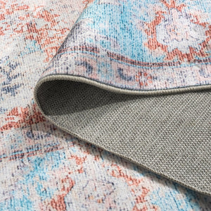 Safavieh Martha Stewart Washable Traditional Area Rug - Elegant Design For Any Room With Luxury Comfort Turquoise ,Rust Polyester Pile Msrw108k-57