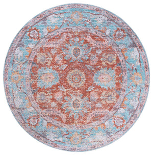 Safavieh Martha Stewart Washable Area Rug - Modern Minimalist Design, Eco-friendly, Easy Care, Safe Comfort Turquoise ,Rust Polyester Pile Msrw108k-5