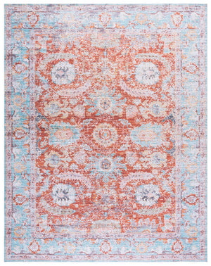 Safavieh Martha Stewart Washable Area Rug - Modern Minimalist Design, Eco-friendly, Easy Care, Safe Comfort Turquoise ,Rust Polyester Pile Msrw108k-5